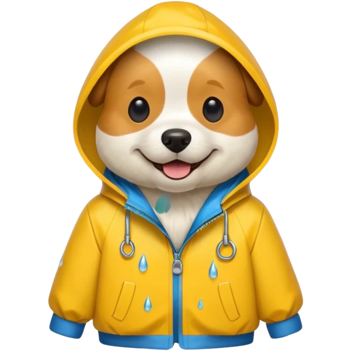 Dog wearing a rain jacket emoji