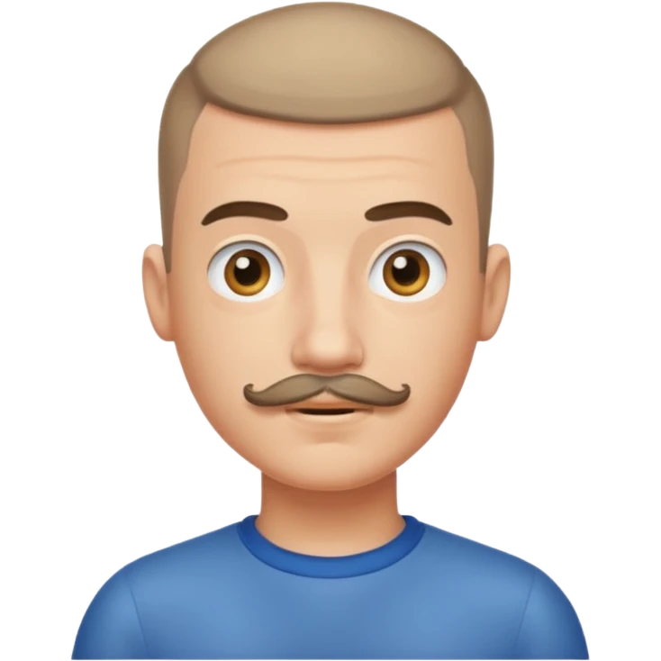 buzz cut boy with moustache emoji