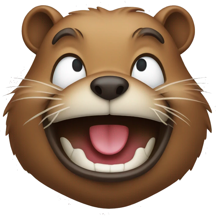Beaver laughing tears emoji