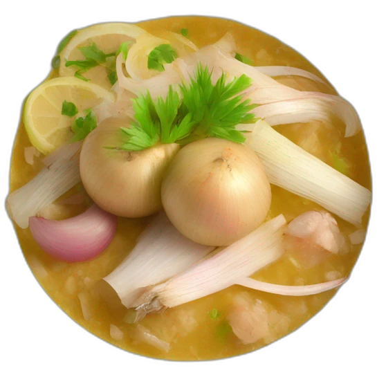 encebollado dish from ecuador with onions, albacore and yucca emoji