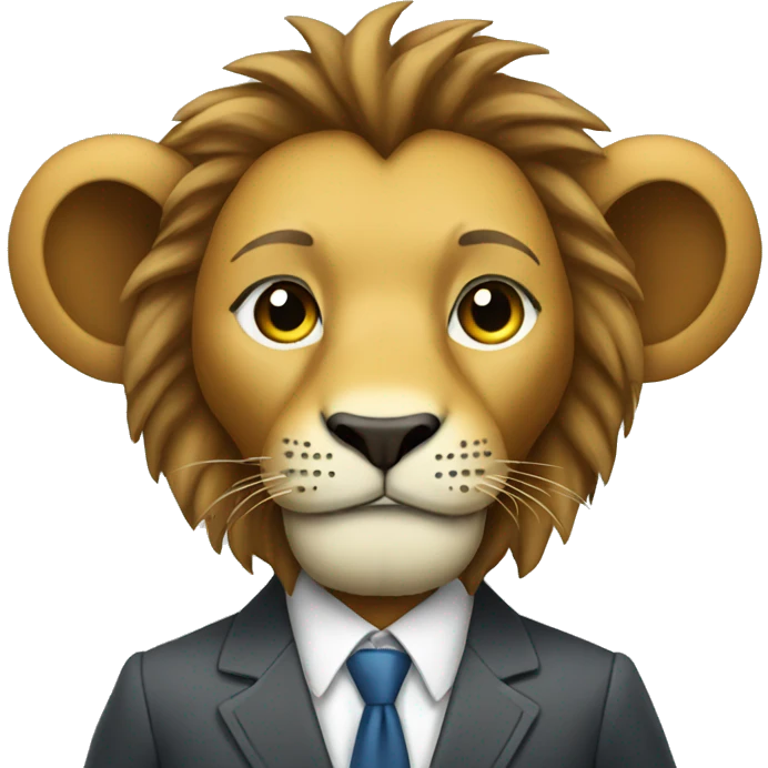 Lion wearing suit emoji