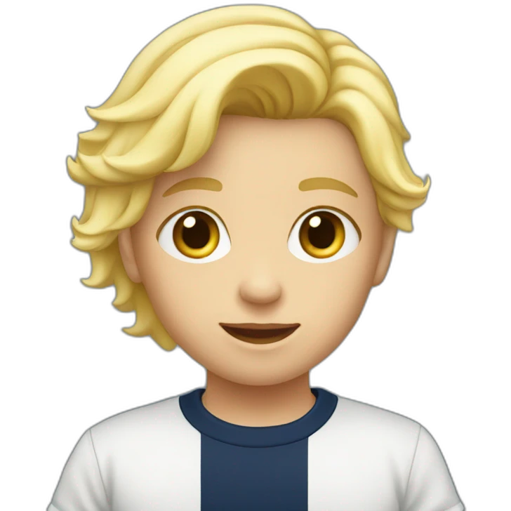 Blond child with navy blue t-shirt emoji
