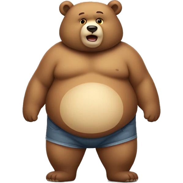 chubby bear with a belly emoji