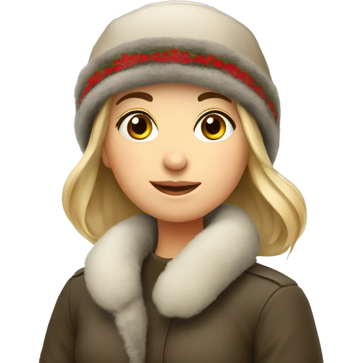 russian girl in ushanka emoji