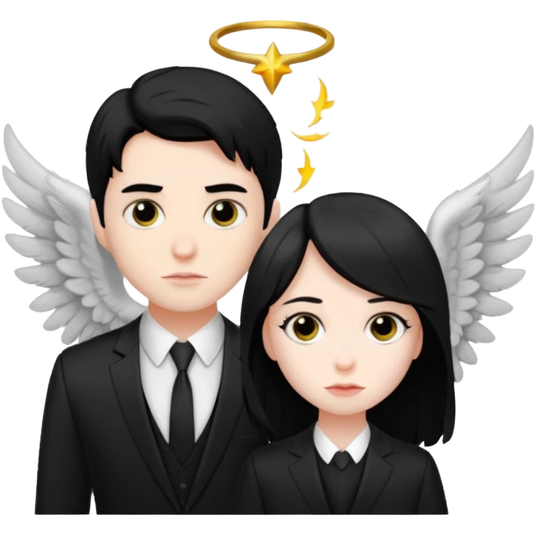 Me as a fallen angel and my soulmate Toby  emoji