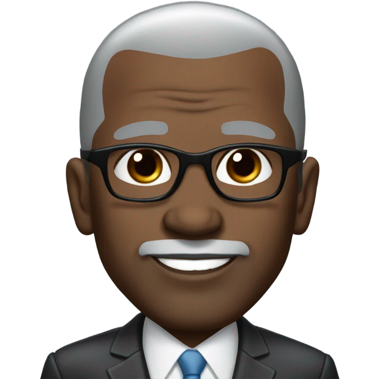 deon sanders with small round face and suit and glasses and buzz cut and small eyes and over 50 small gray bearded receding hairline and small black eyes and wrinkled forehead emoji