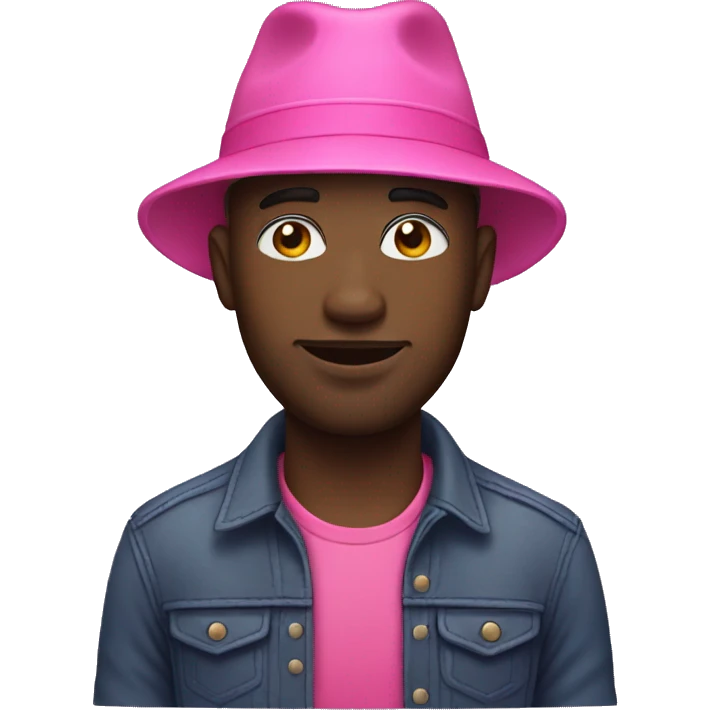 black man with pink hat emoji
