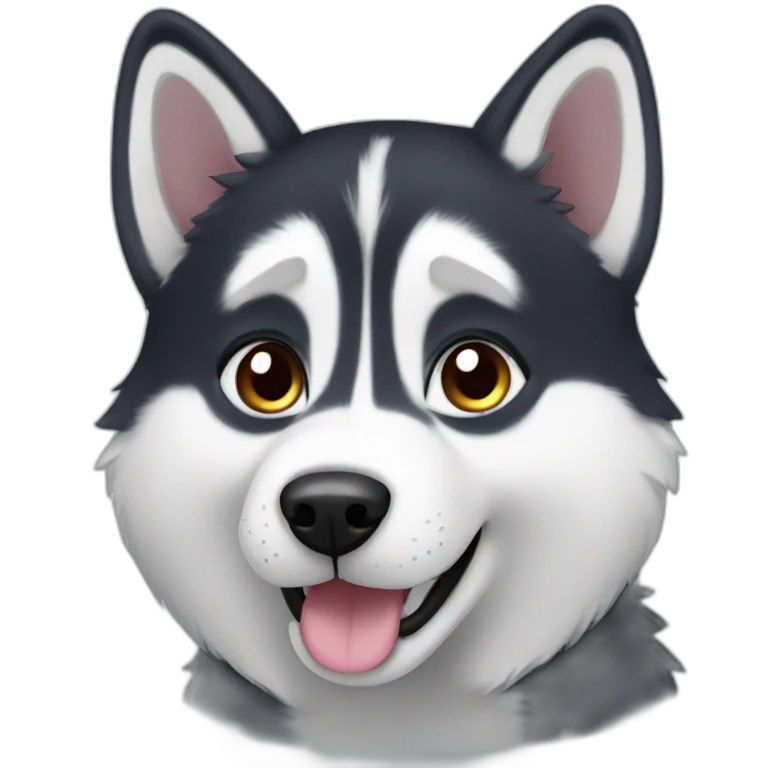 So cute husky emoji