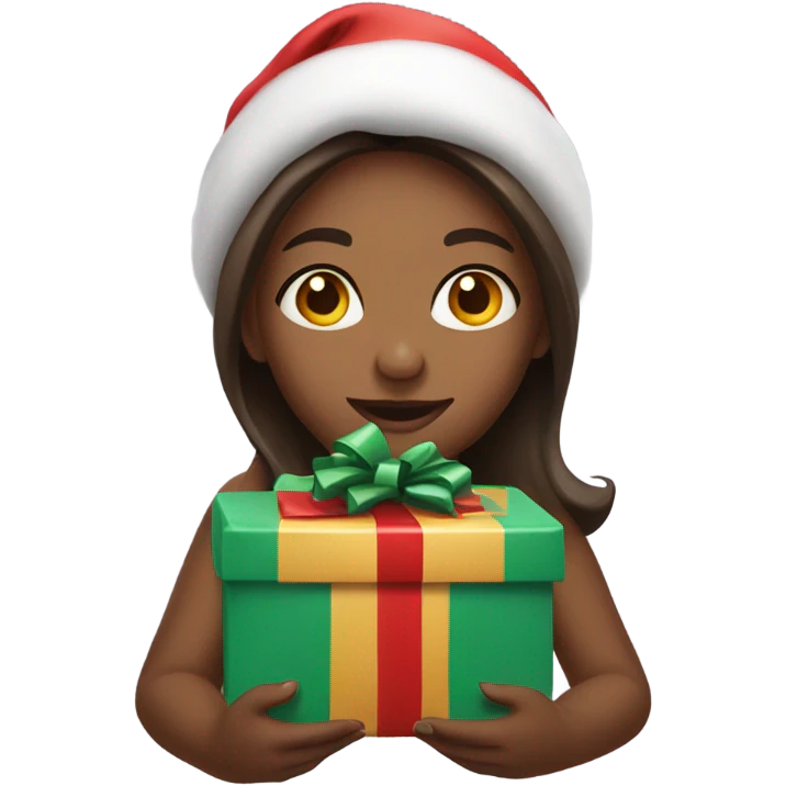 Girl with a present on Christmas  emoji
