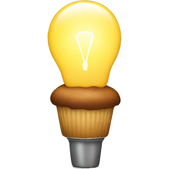 cupcake lightbulb emoji