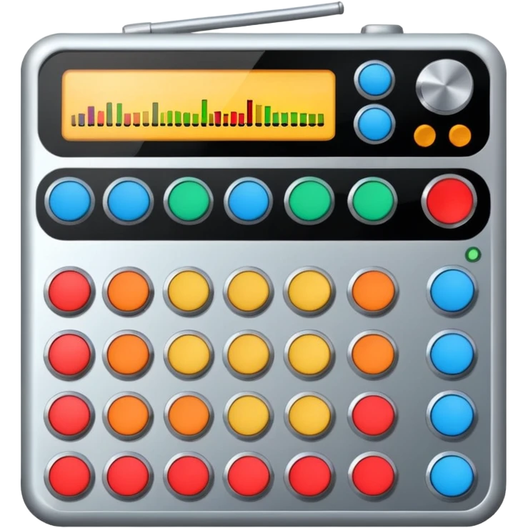 drum machine with colorful buttons emoji