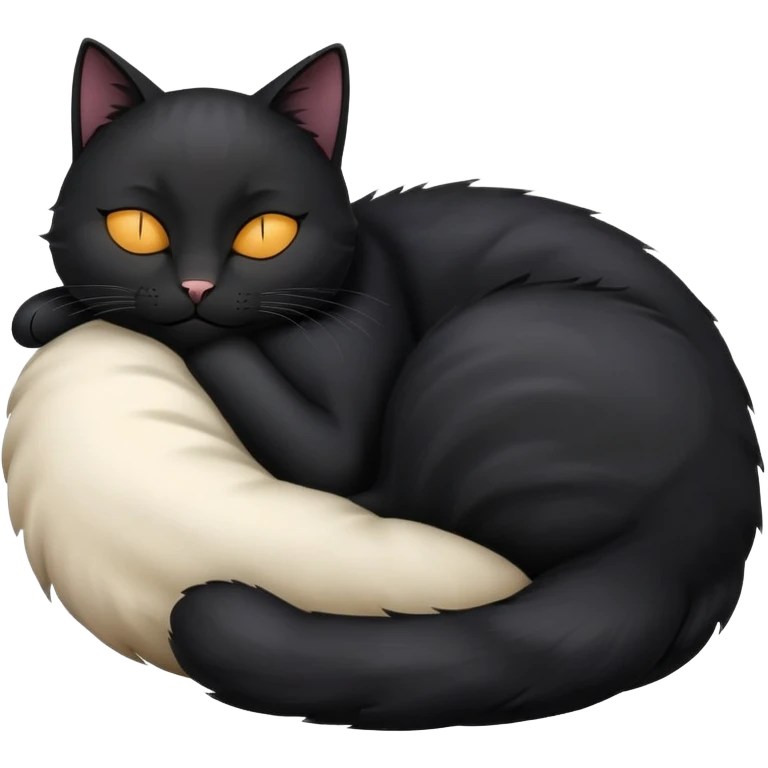 Sleeping black cat emoji