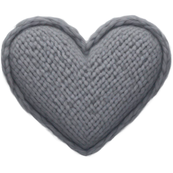 Grey knitted heart emoji