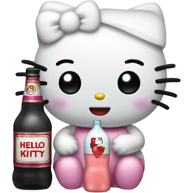 Hello kitty sobbing tears with alcohol hello kitty emoji