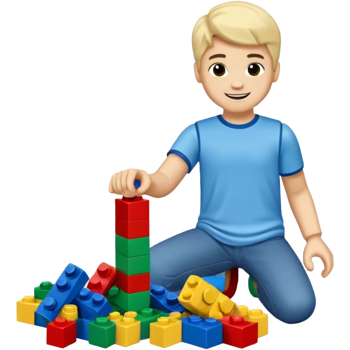 boys playing with legos full body emoji
