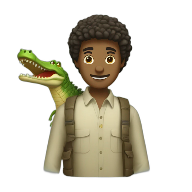 Homme qui porte un crocodile emoji
