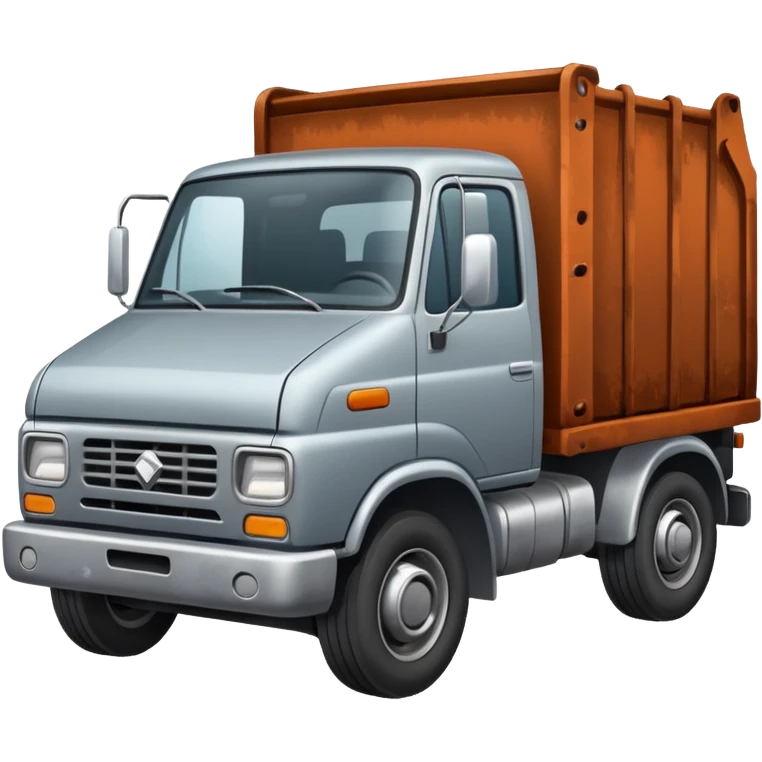 Truck damaged like junkyard with no wheels  emoji