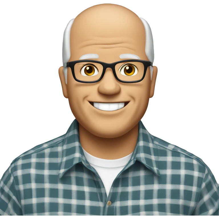 Tim Walz wearing a plaid shirt & smiling emoji