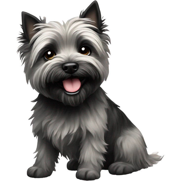 Happy black and white cairn terrier  emoji