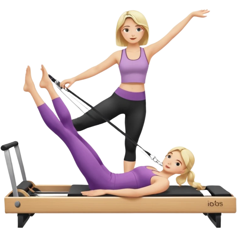 a girl on the reform is doing Pilates emoji