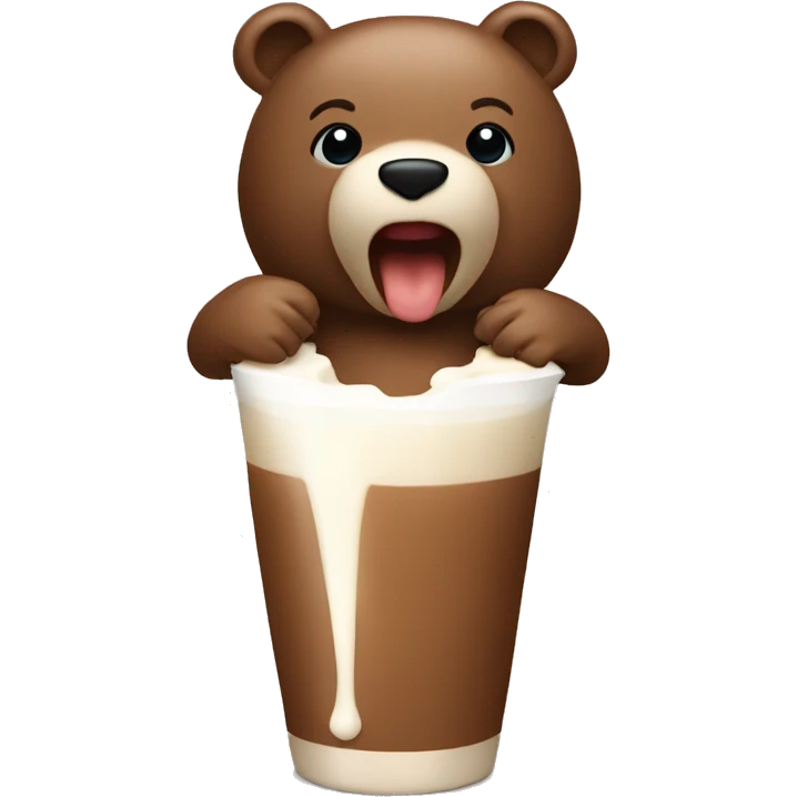 Mocha bear kissing milk emoji