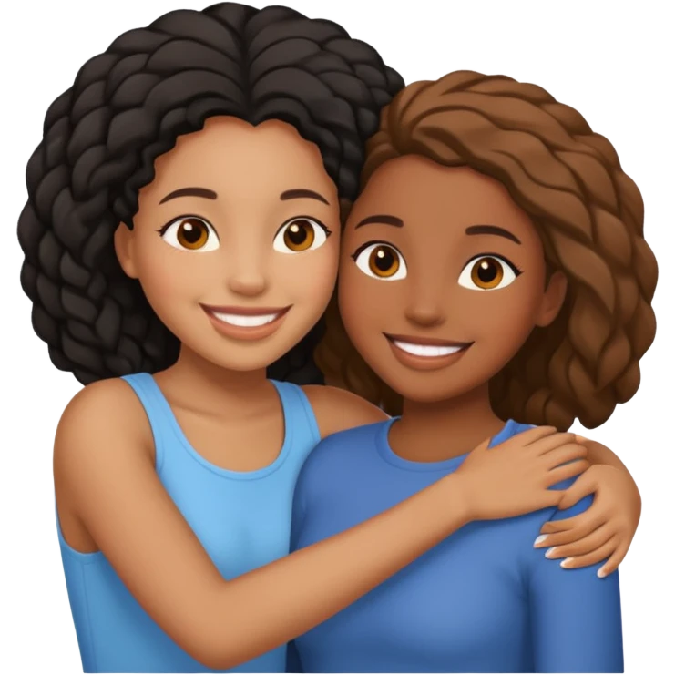 two black girls fondling emoji