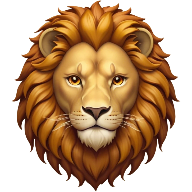 Cinematic Noble Lion Portrait Emoji, Poised and regal, with a powerful, muscular build and a majestic, tawny mane, deep-set soulful amber eyes, Simplified yet sharp and sophisticated features, highly detailed, glowing with a warm, dignified glow, high shine, intelligent and fierce, stylized with an air of wild majesty, focused and attentive, soft glowing outline, capturing the essence of a watchful and confident king, so majestic it feels as though it could roar out of the screen with effortless authority! emoji