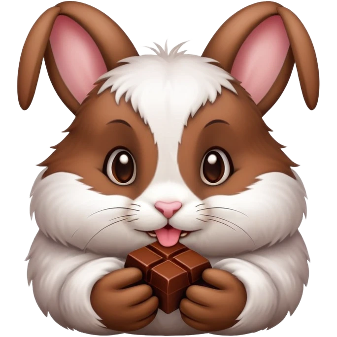 Rabbit eating chocolate emoji