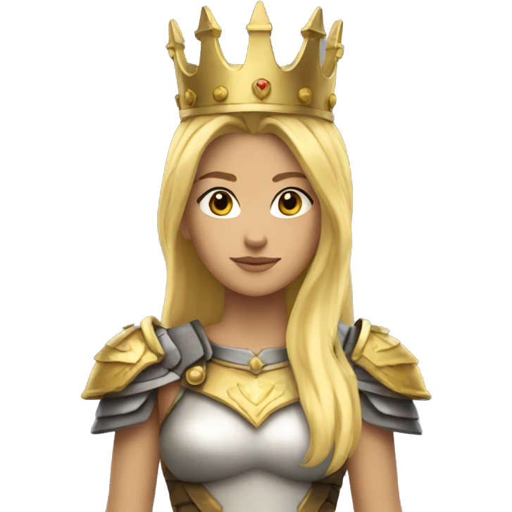 Blond Valkyrie full body with crown emoji