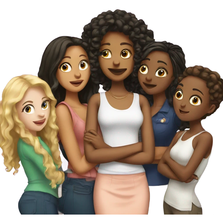 Five white best girlfriends  emoji