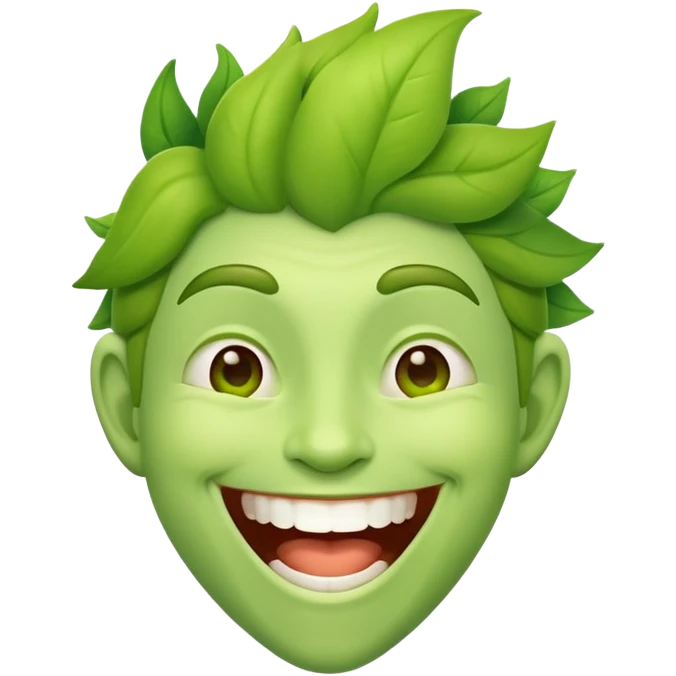 Une personne verte qui rigole  emoji