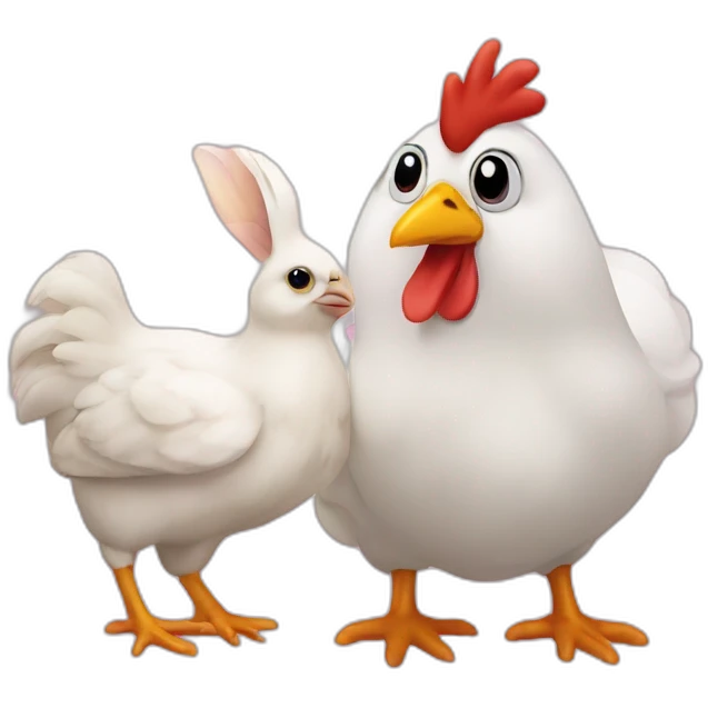 chicken body and rabbit face animal emoji