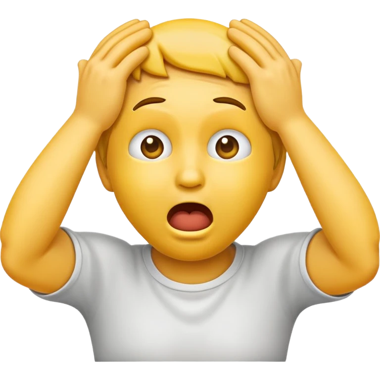 classic yellow face emoji with mouth open and hands around neck choking them emoji