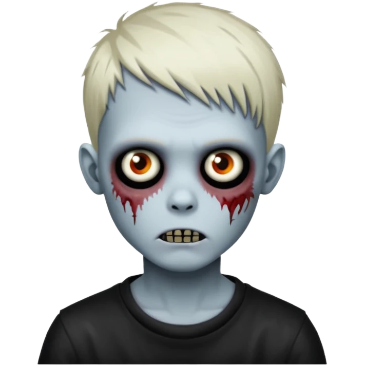 Zombie boy with emo pixie style hair cut emoji