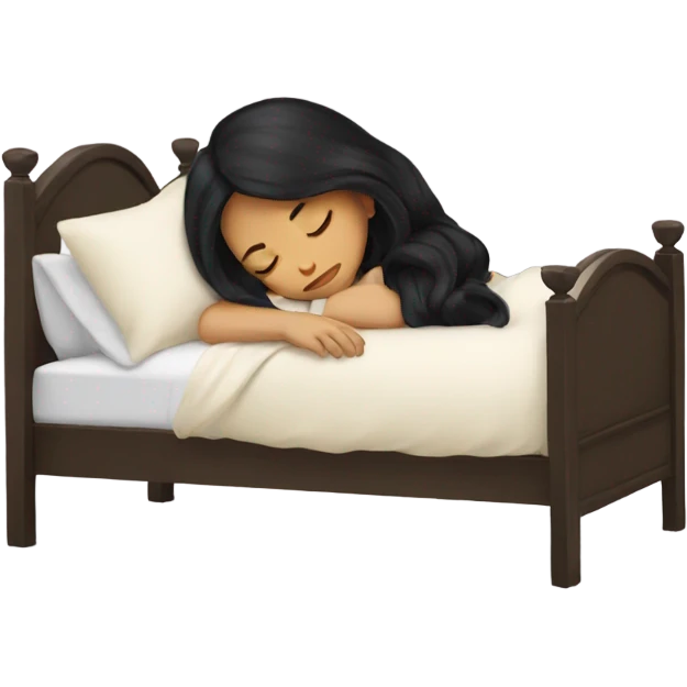 Girl with black hair sleeping emoji