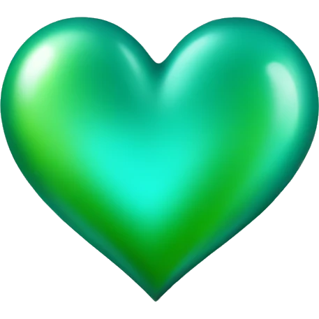 Shiny Teal and green heart emoji
