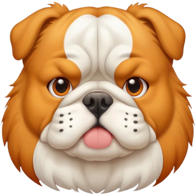 Bulldog mewing emoji