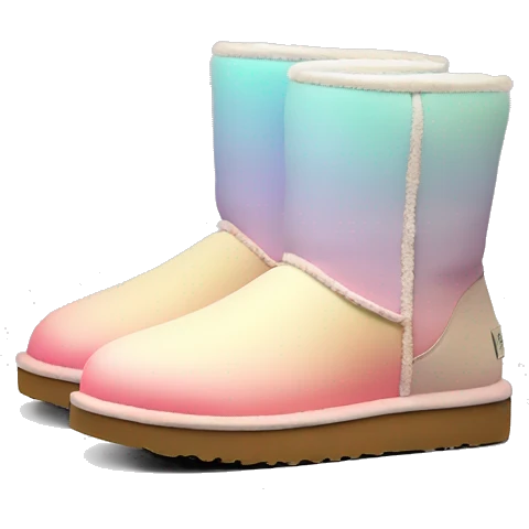 Pastel gradient hue platform short Ugg boots emoji