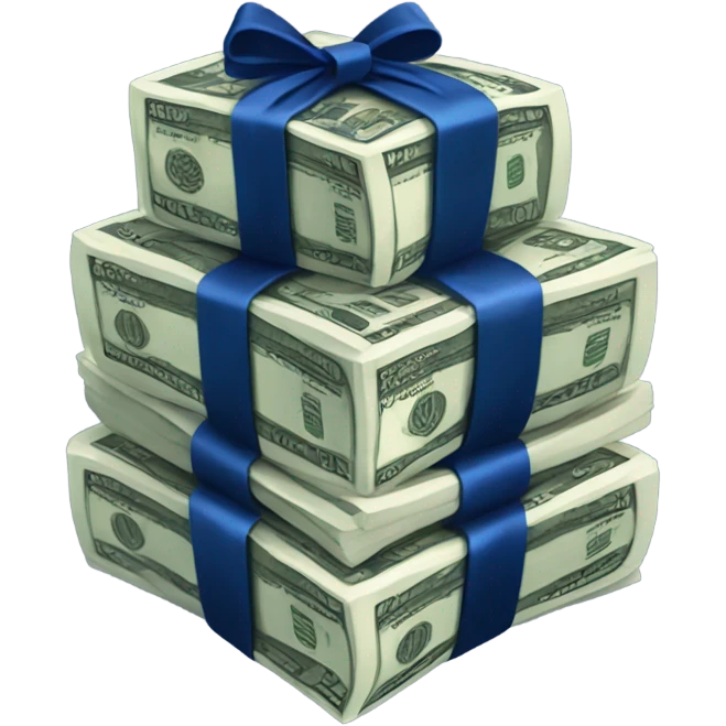 rubles with dark blue bow emoji