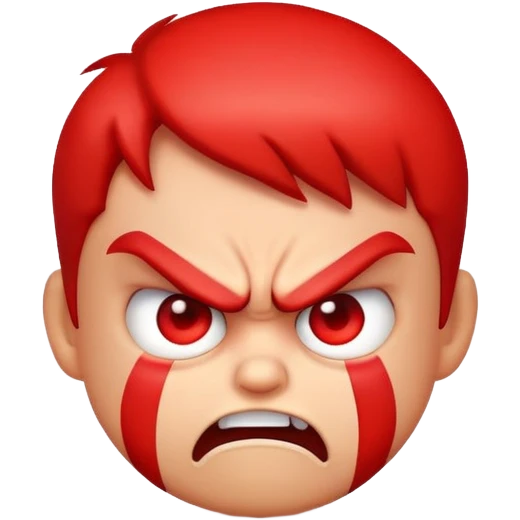 A funny emoji of a child who is angry. emoji