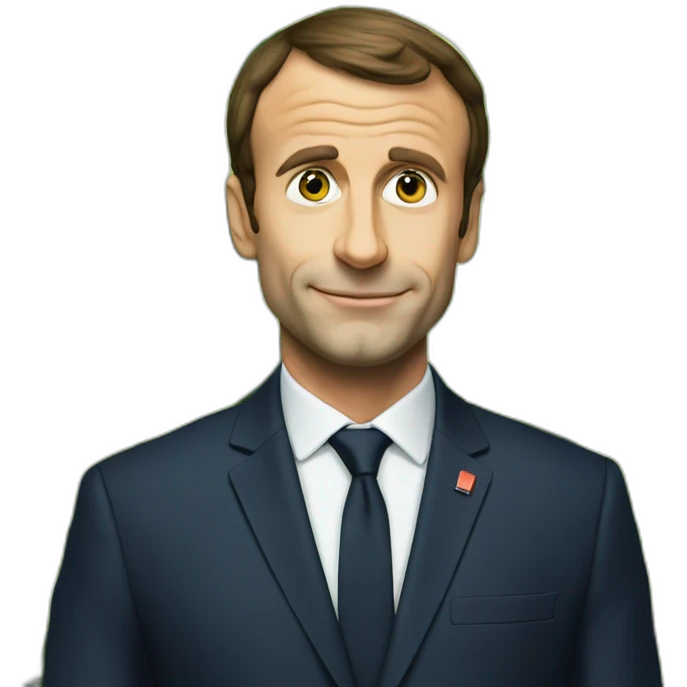 Macron with a cucumber in his... emoji