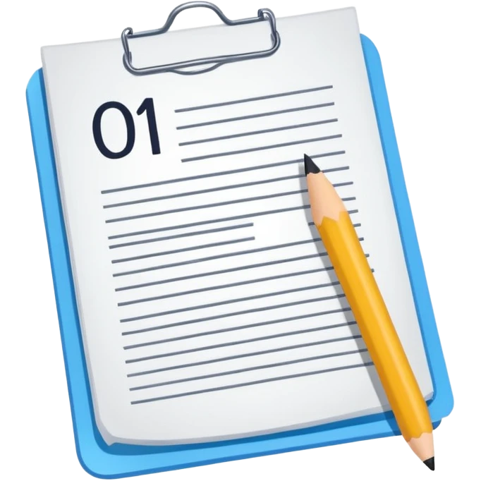 exam paper with a one on it und double underlined emoji