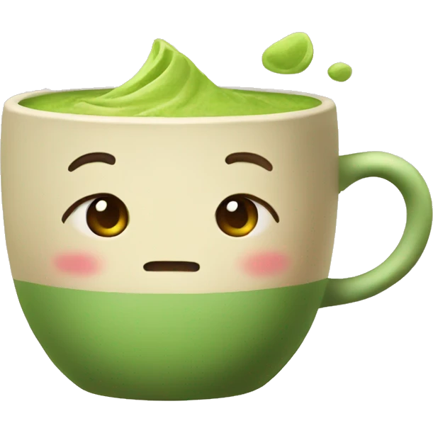 Cute cup with matcha emoji