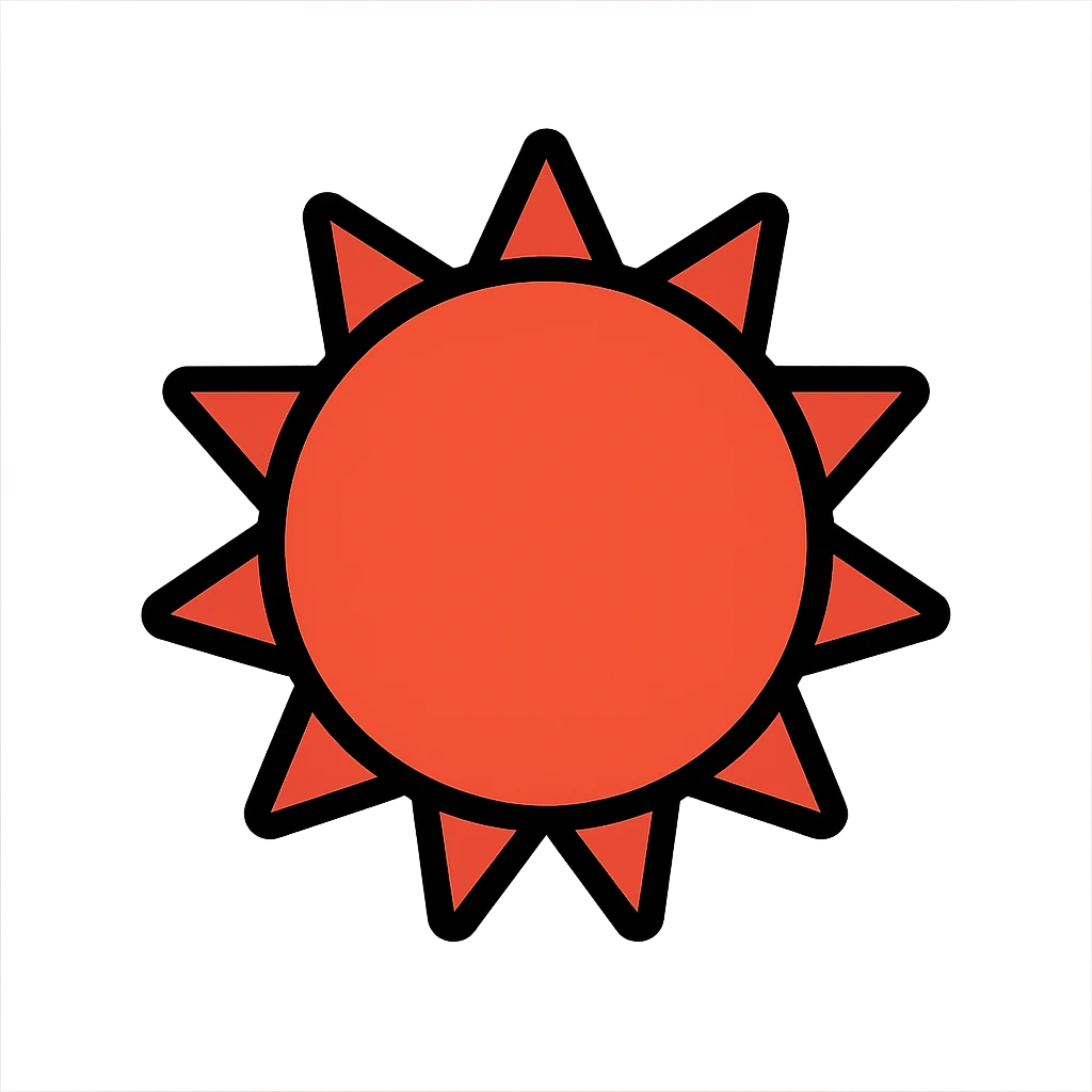red sun with no face emoji