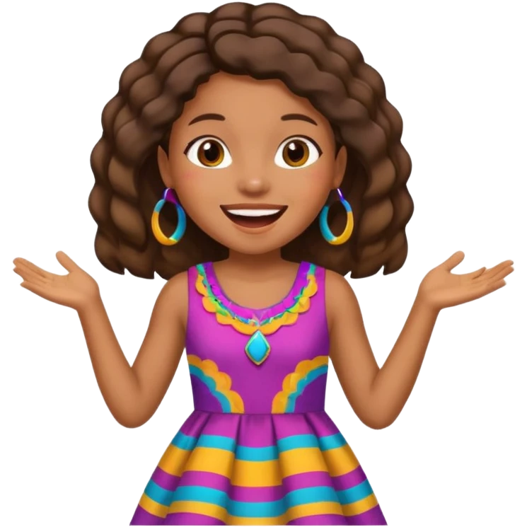 African American girl singing emoji