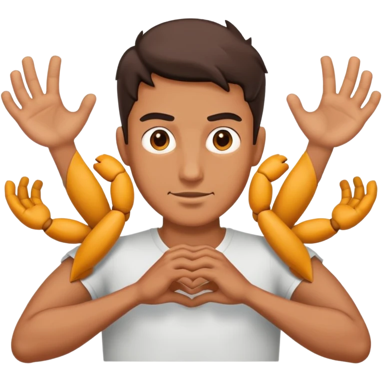 man with multiple arms, like a Hindu deity emoji