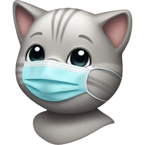 baby cat with covid mask emoji