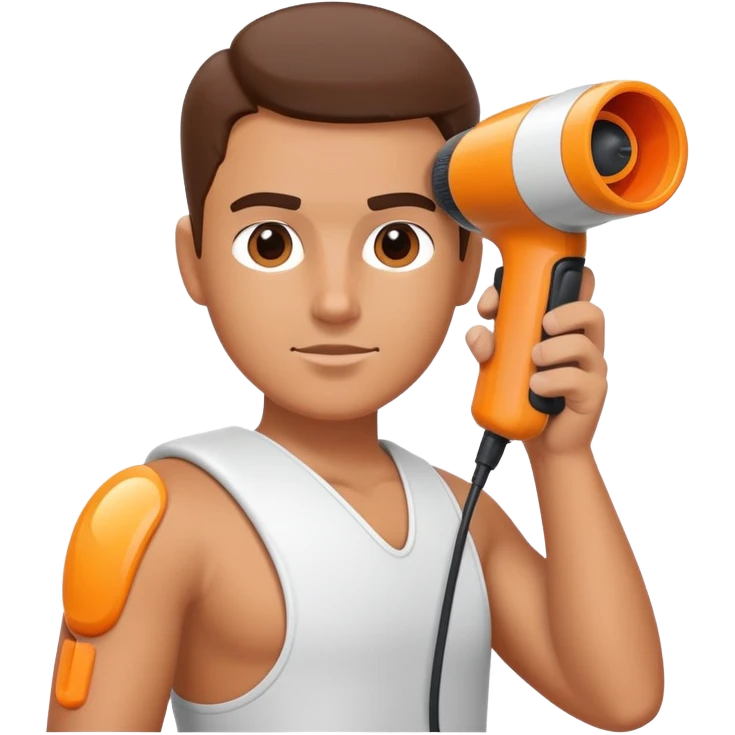 person using a massage gun on their shoulder emoji