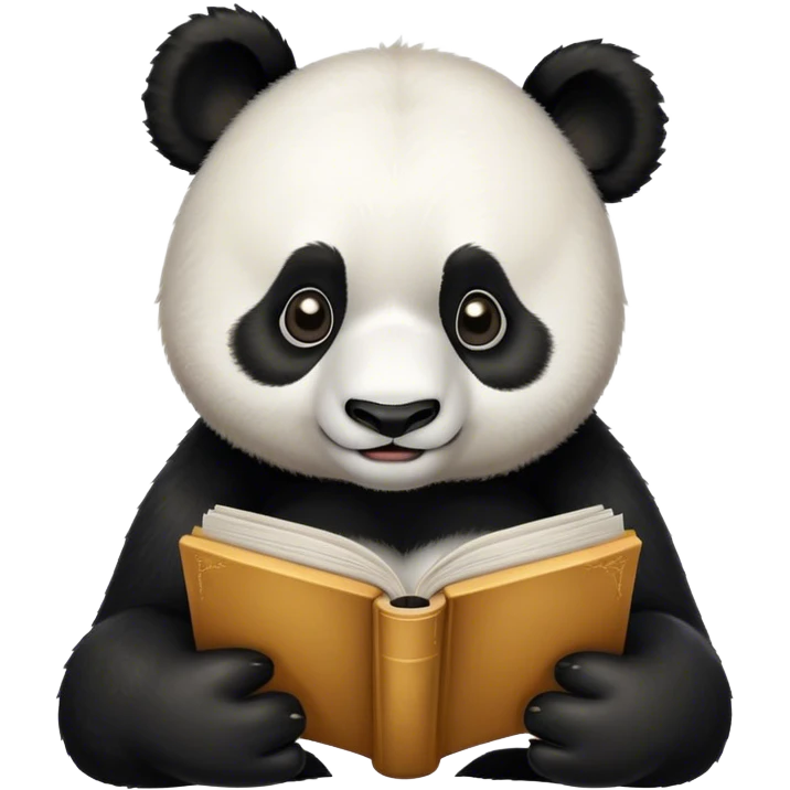 panda learning with book emoji