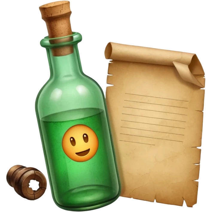 Message letter in green Bottle emoji